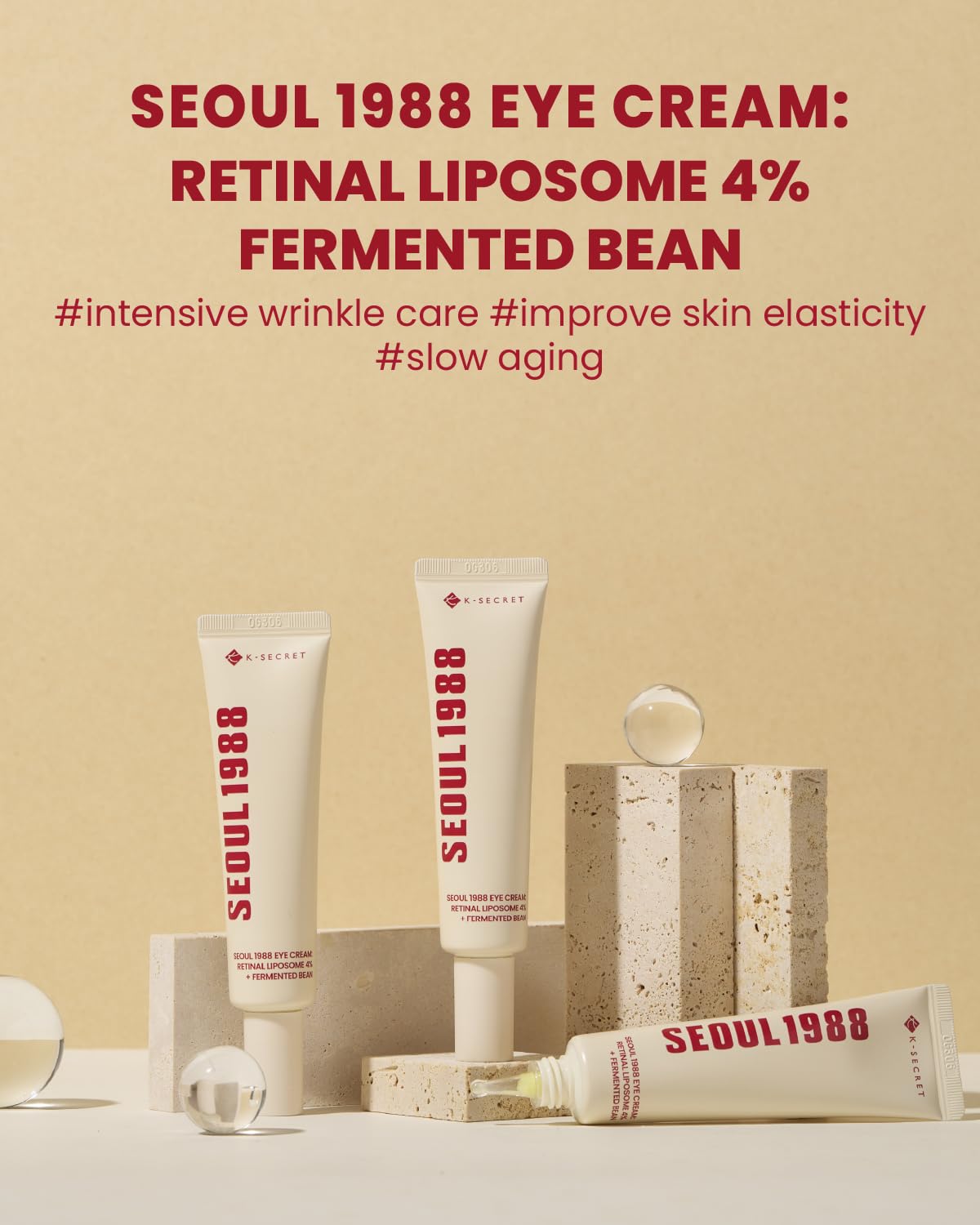 K-Secret SEOUL 1988 Eye Cream : Retinal Liposome 4% + Fermented Bean - 30ml