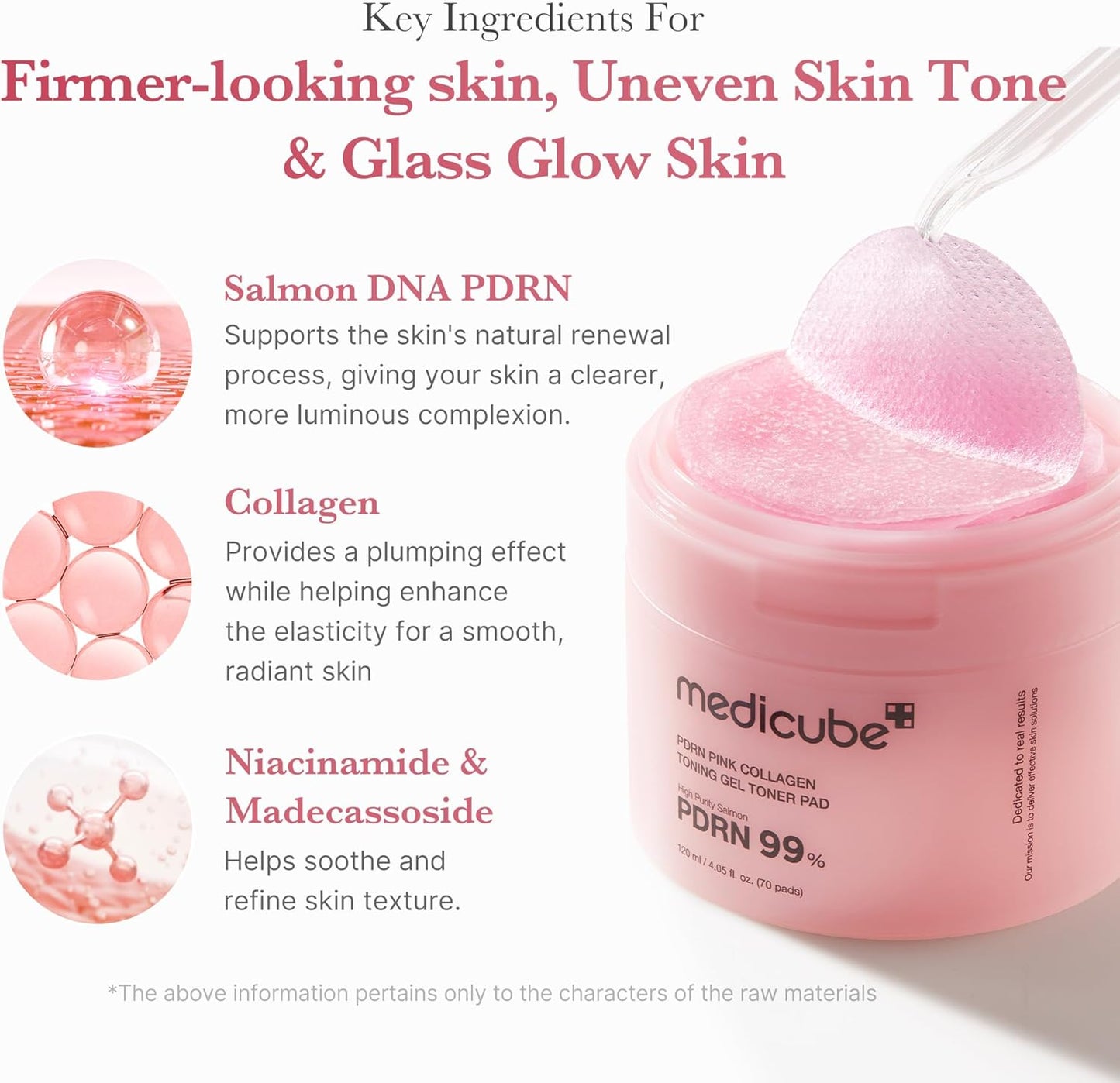 Medicube PDRN Pink Collagen Toning Gel Toner Pad - 70 pads