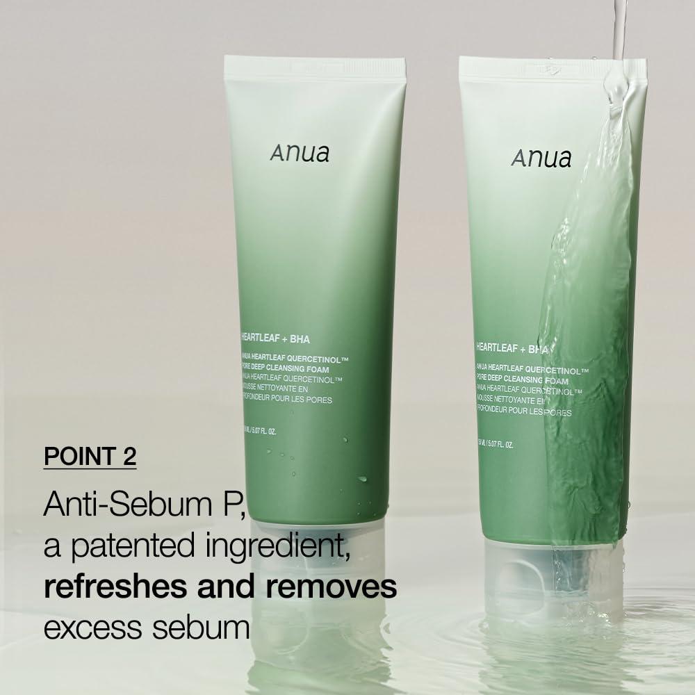 (Sans emballage ou endommagé) Anua HEARTLEAF QUERCETINOL PORE DEEP CLEANSING FOAM - 150ML