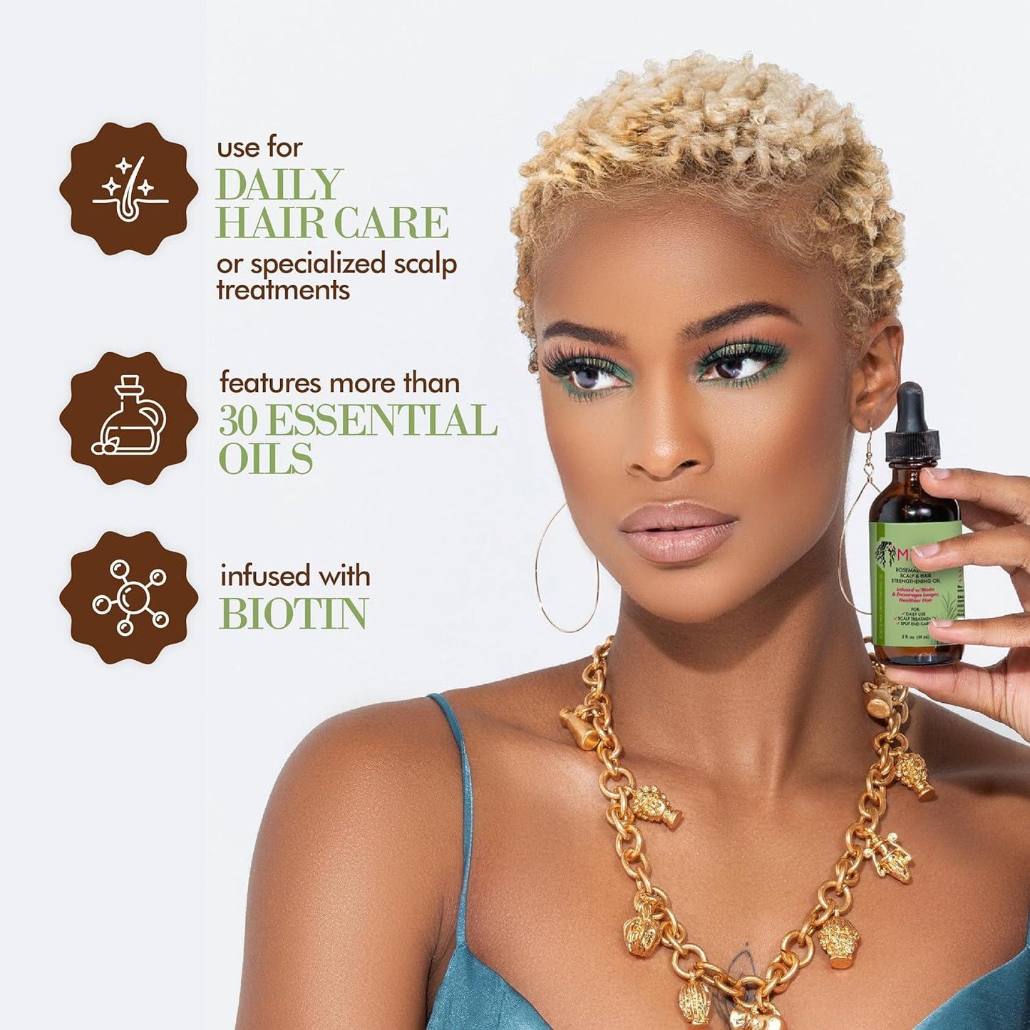 Mielle Organics Mielle Huile fortifiante pour les cheveux, Romarin et menthe - 59ml