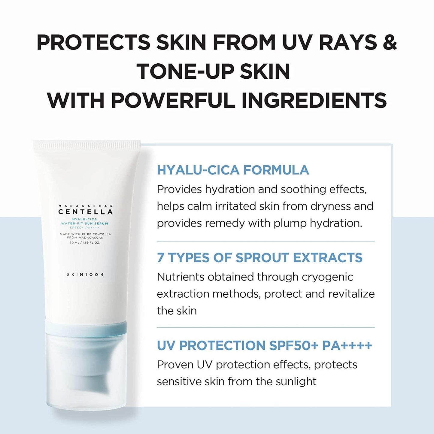 SKIN1004 MADAGASCAR CENTELLA Hyalu-Cica Water-Fit Sun Serum - 50ML
