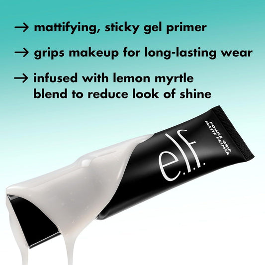 e.l.f. elf Power Grip Matte Primer Infused With Lemon Myrtle Blend - 26ml