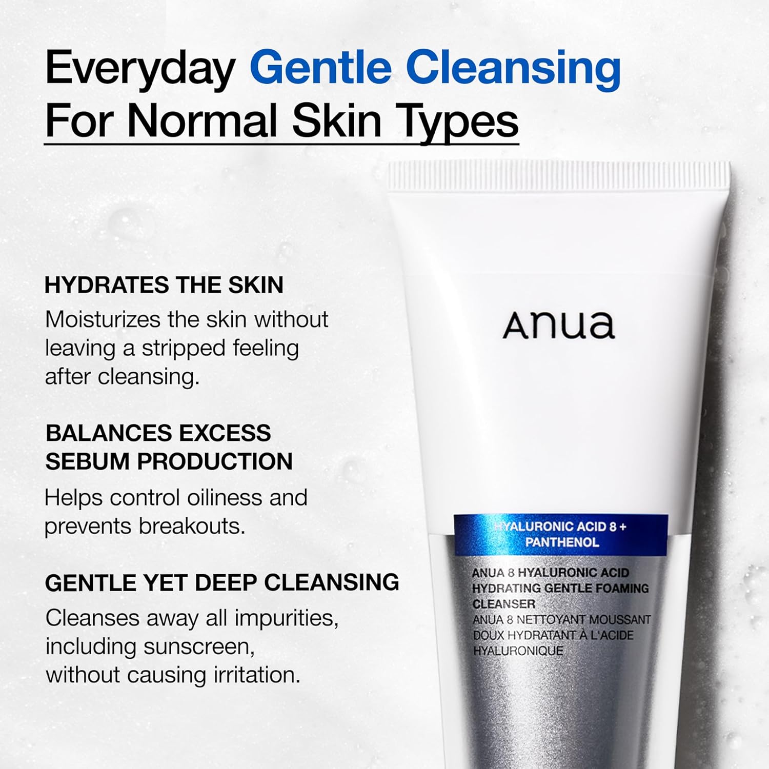 (Sans emballage ou Emballage endommagé) Anua 8 Hyaluronic Acid Hydrating Gentle Foaming Cleanser - 150ml