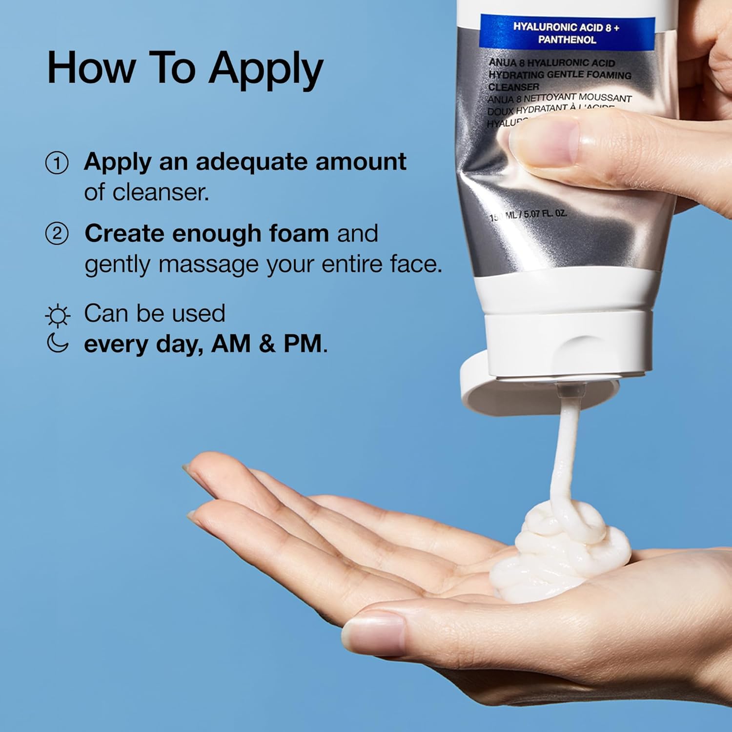 (Sans emballage ou Emballage endommagé) Anua 8 Hyaluronic Acid Hydrating Gentle Foaming Cleanser - 150ml