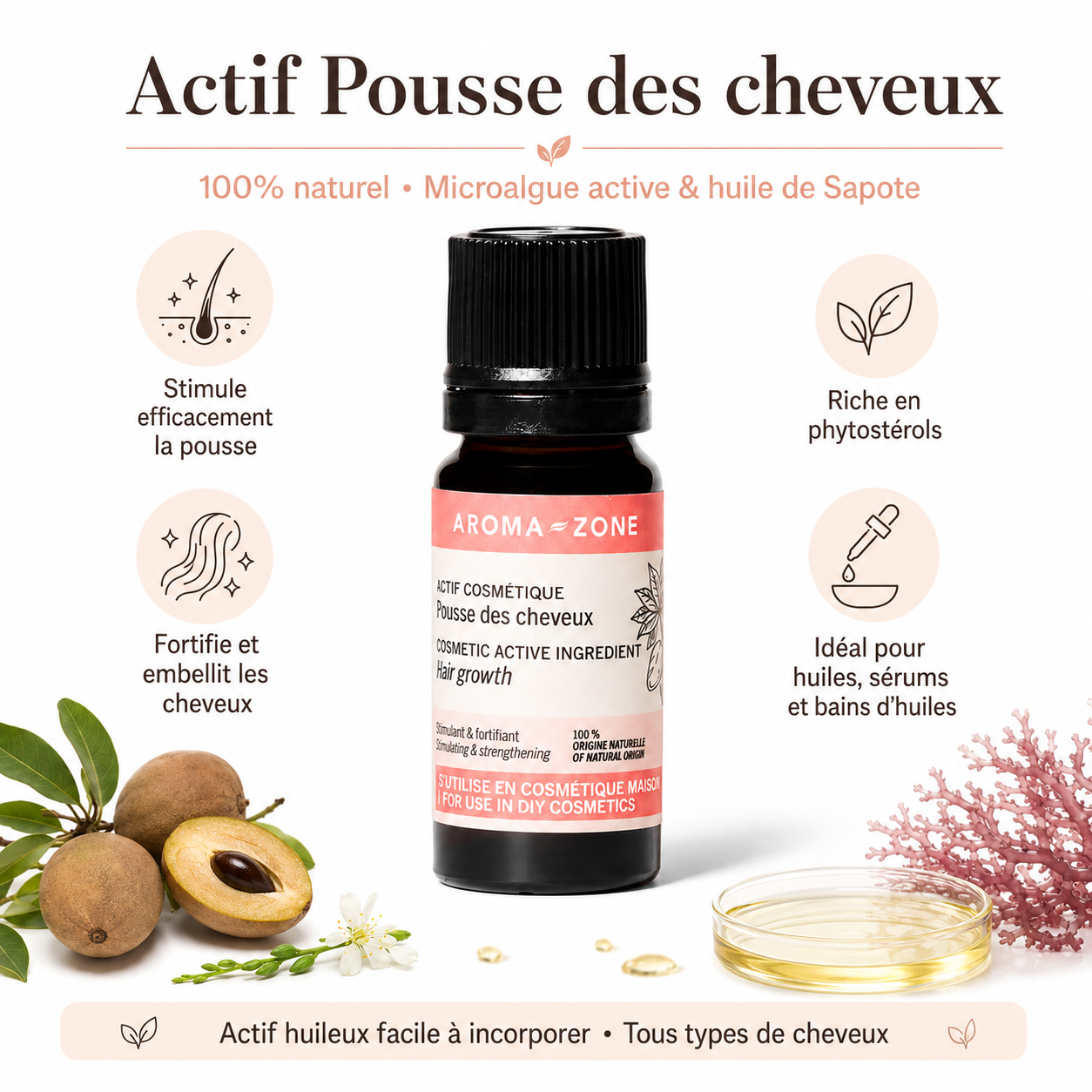 Aroma Zone Actif Pousse des Cheveux - 10ml