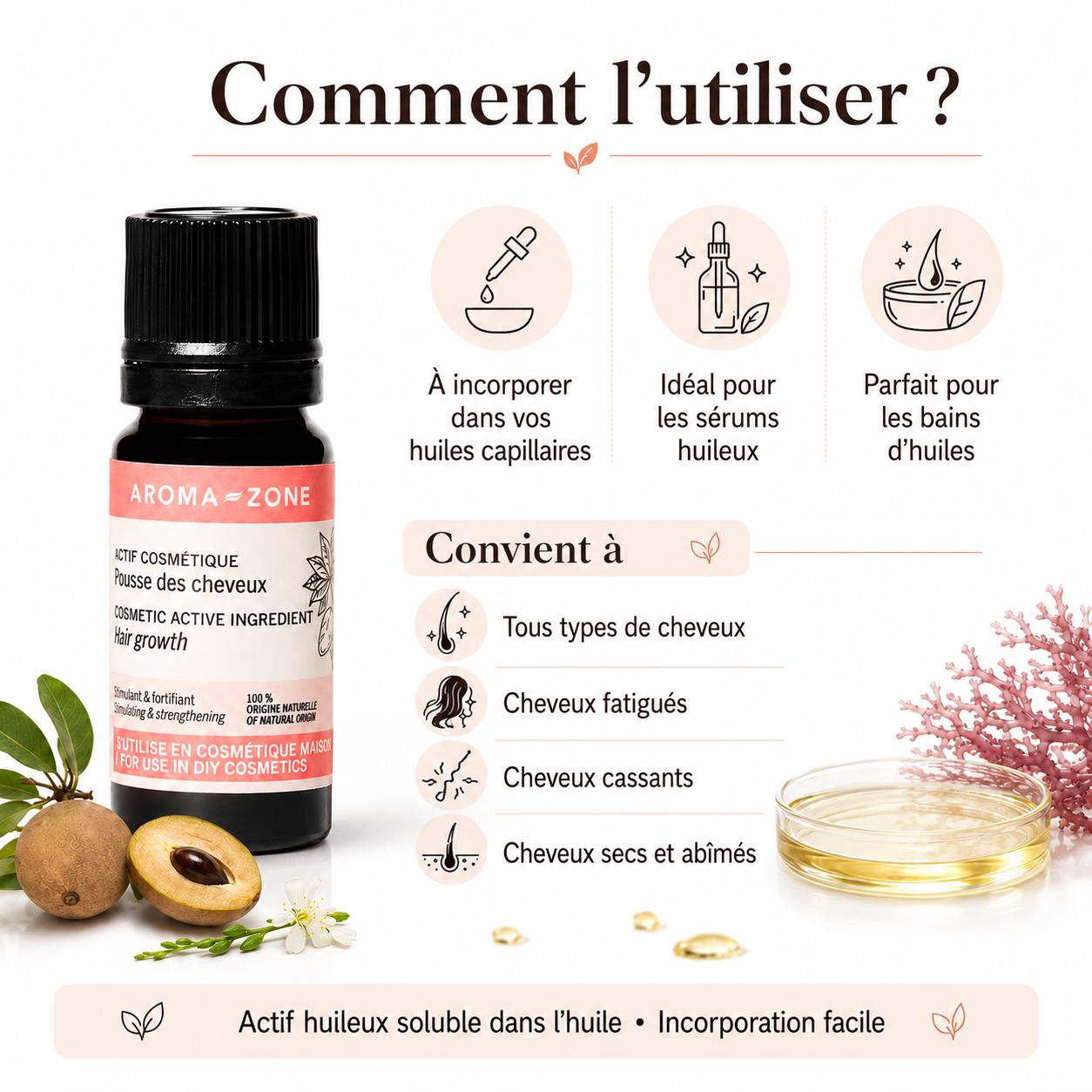 Aroma Zone Actif Pousse des Cheveux - 10ml