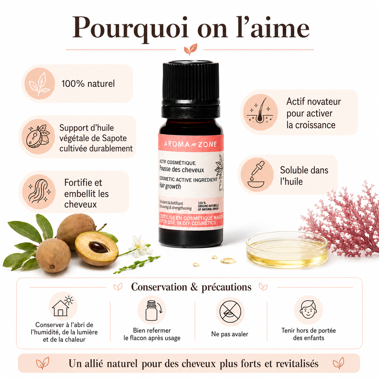 Aroma Zone Actif Pousse des Cheveux - 10ml