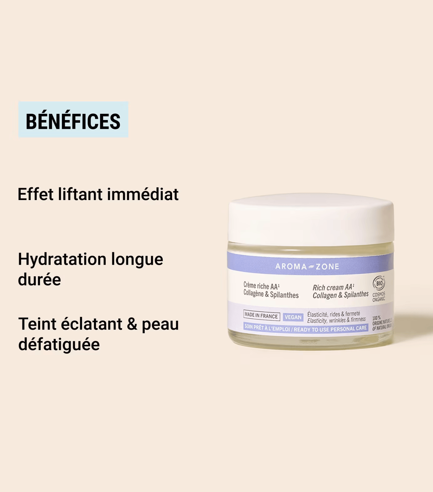 Aroma Zone Crème riche Collagène Vegan & Spilanthes - 50ml