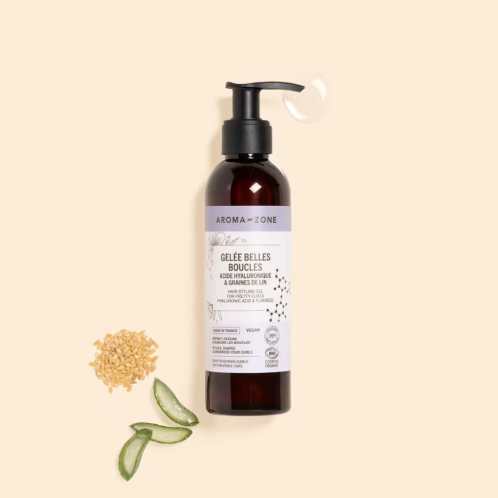 Aroma Zone Gelée Belles Boucles pour Cheveux - Acide Hyaluronique & Graines de Lin - 200ml