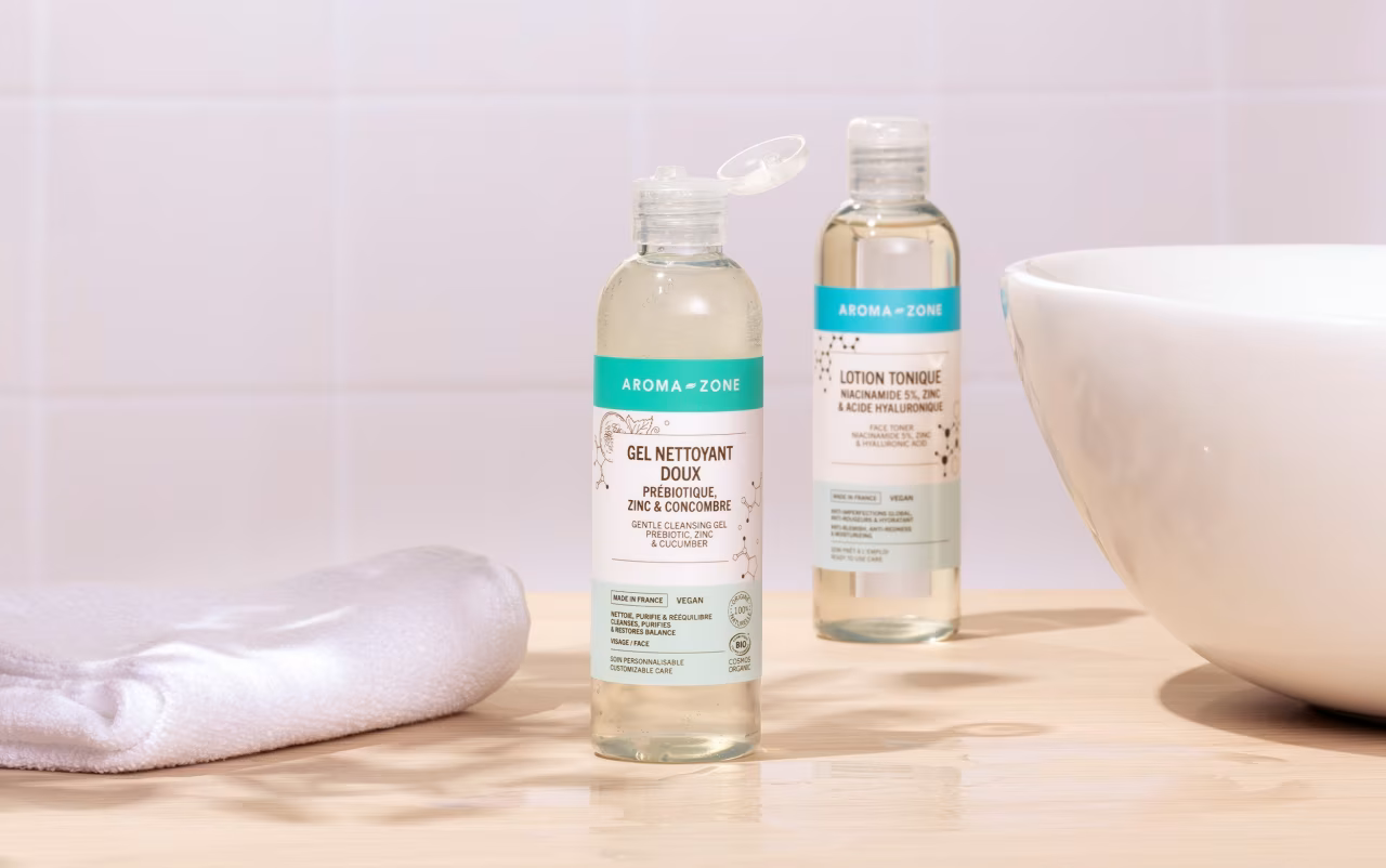 Aroma Zone Gel nettoyant doux Prébiotique, Zinc & Concombre - 200ml