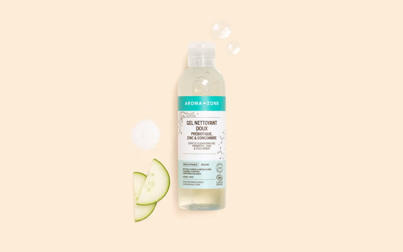 Aroma Zone Gel nettoyant doux Prébiotique, Zinc & Concombre - 200ml