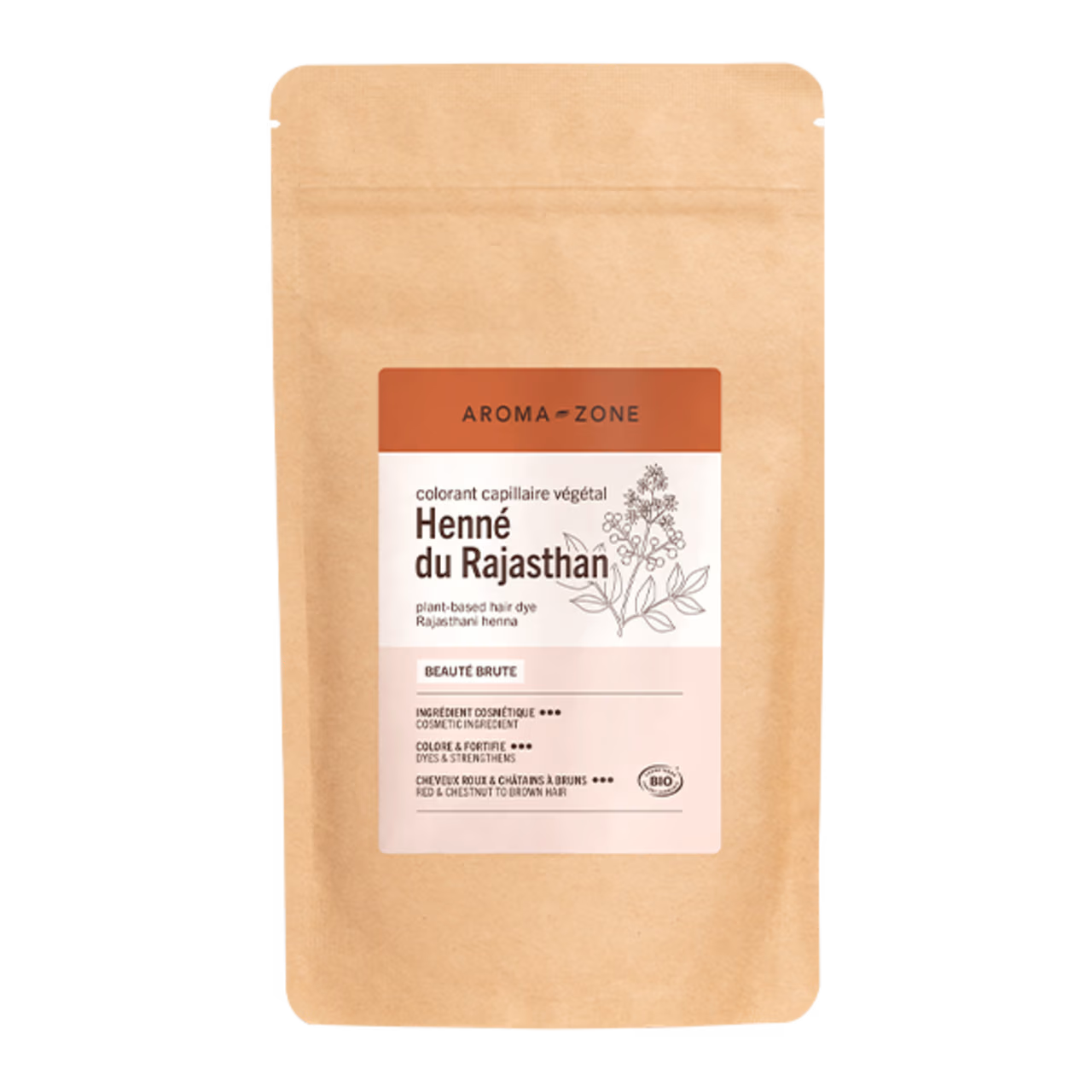 Aroma Zone Henné du Rajasthan BIO - Colorant capillaire végétal - 250g