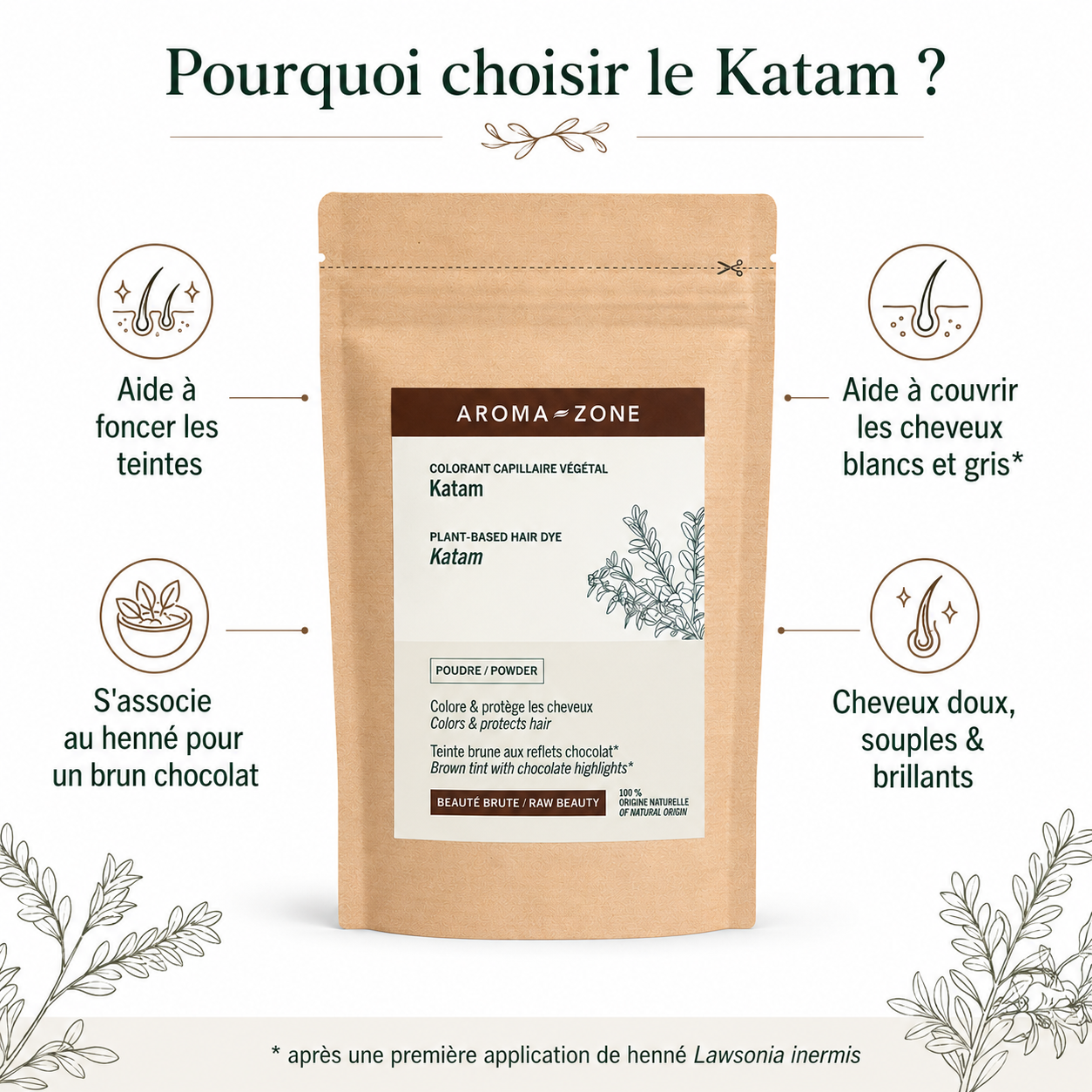 Aroma Zone Katam - Colorant capillaire végétal - 100g