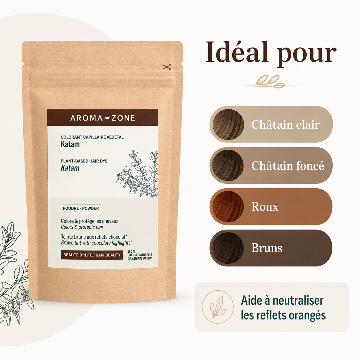 Aroma Zone Katam - Colorant capillaire végétal - 100g