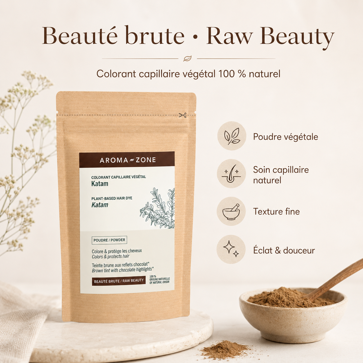 Aroma Zone Katam - Colorant capillaire végétal - 100g