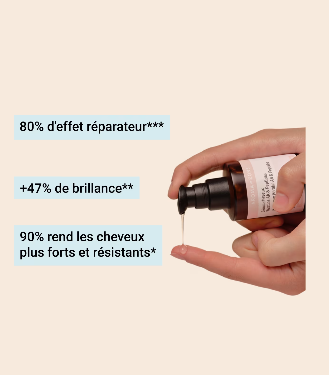 Aroma Zone Sérum Cheveux Kératine AA & Peptides - 50ml