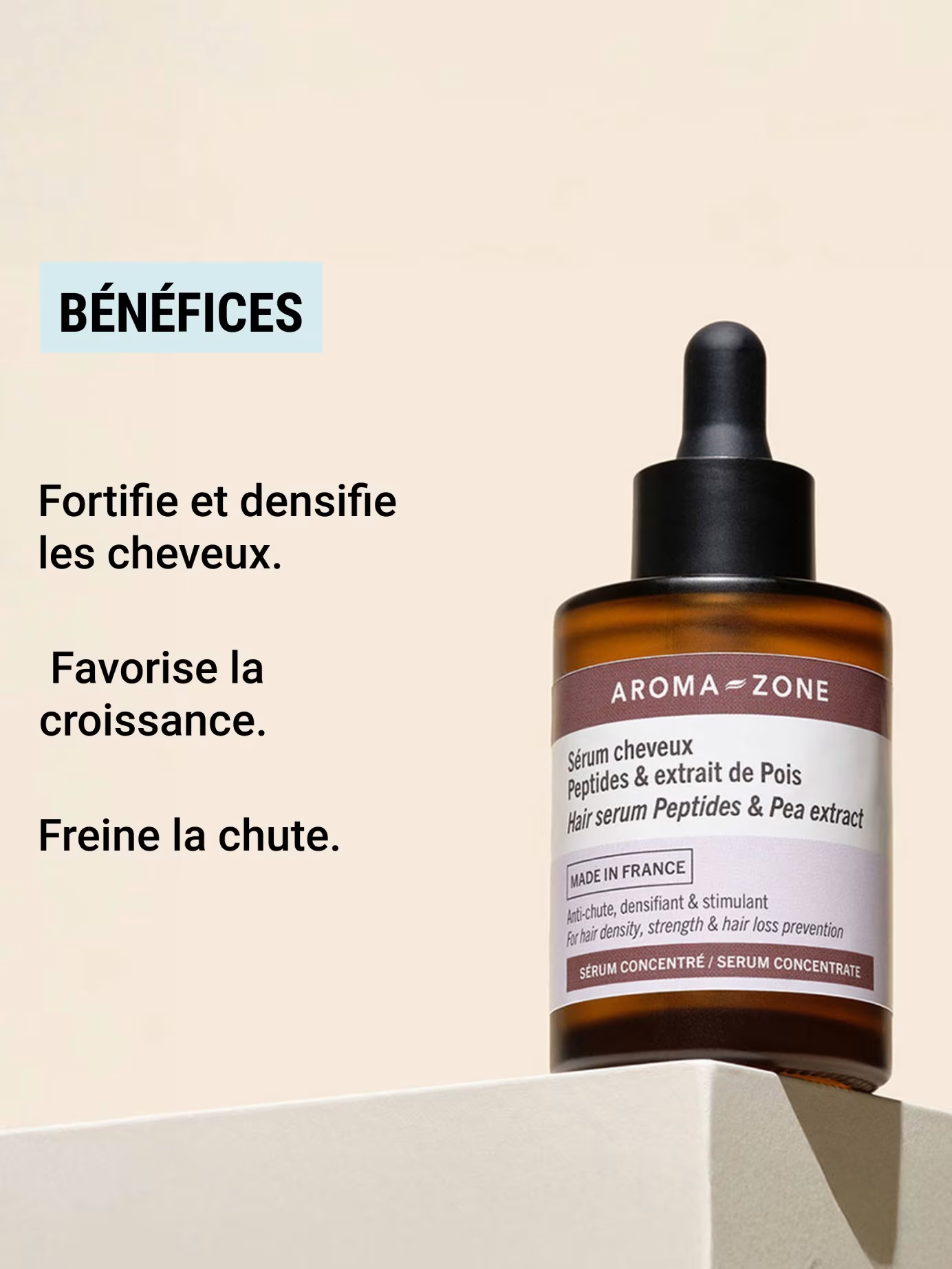 Aroma Zone Sérum cheveux anti-chute Peptides & extrait de pois - 50ml