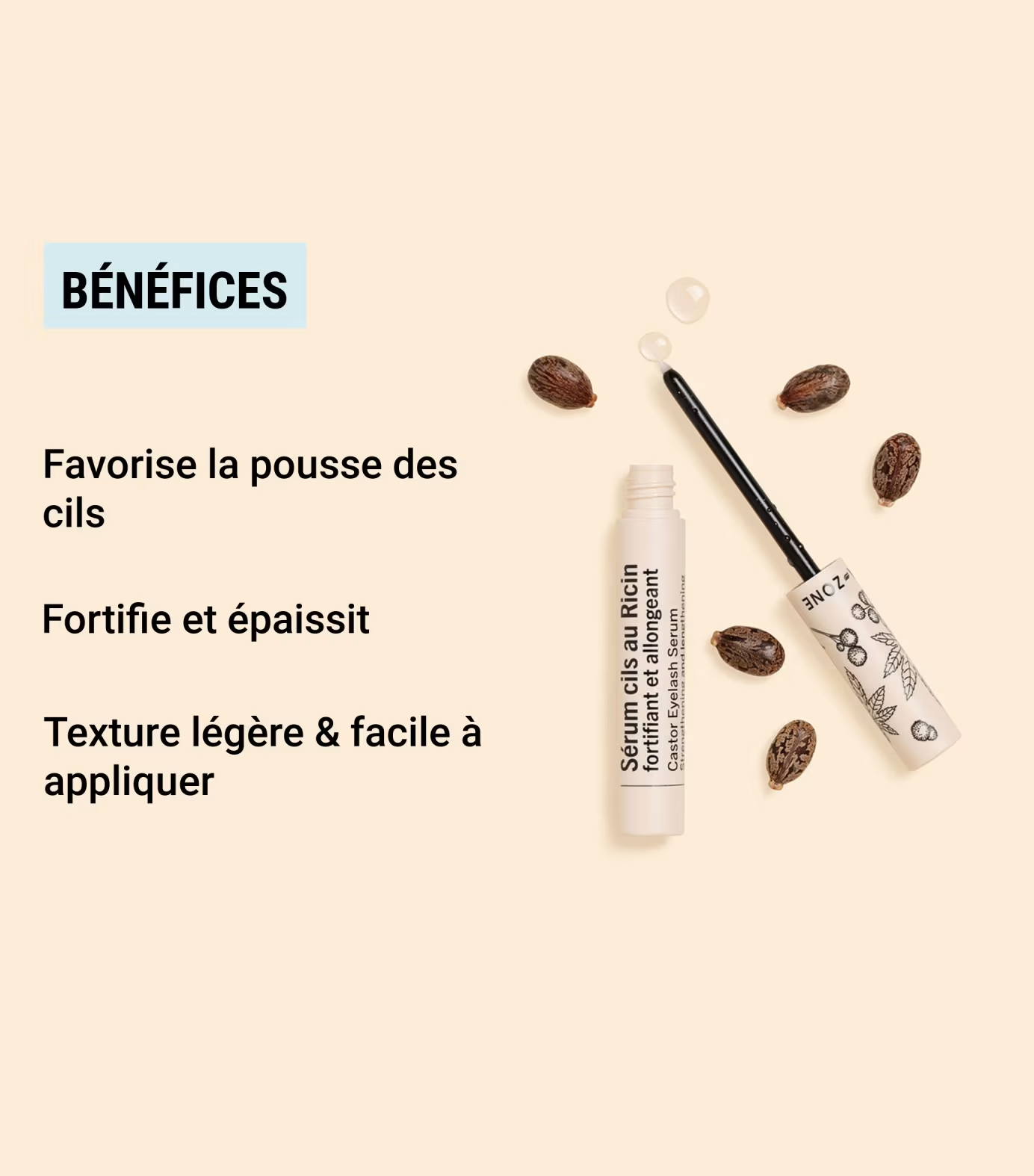 Aroma Zone Sérum cils fortifiant au Ricin BIO - 6ml