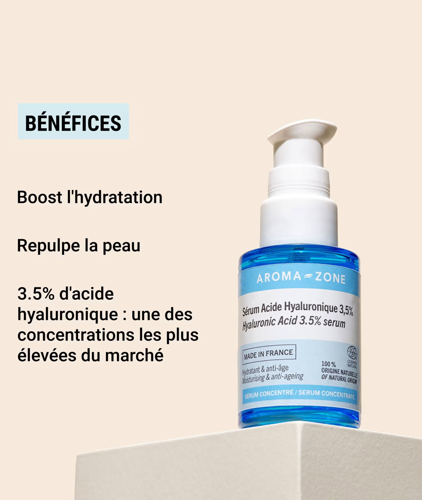 Aroma Zone Sérum concentré d'Acide hyaluronique 3,5% - 30ml