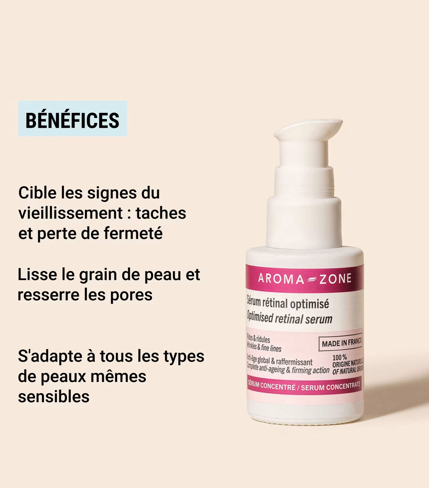 Aroma Zone Sérum visage concentré Rétinal optimisé - 30ml