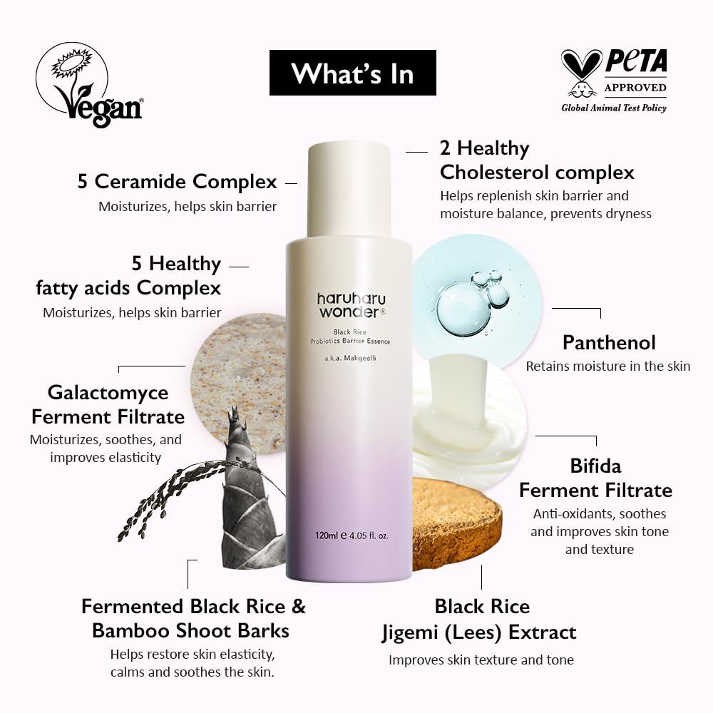 Haruharu Wonder Black Rice Probiotics Barrier Essence - 120ml (a.k.a. Makgeolli Essence)