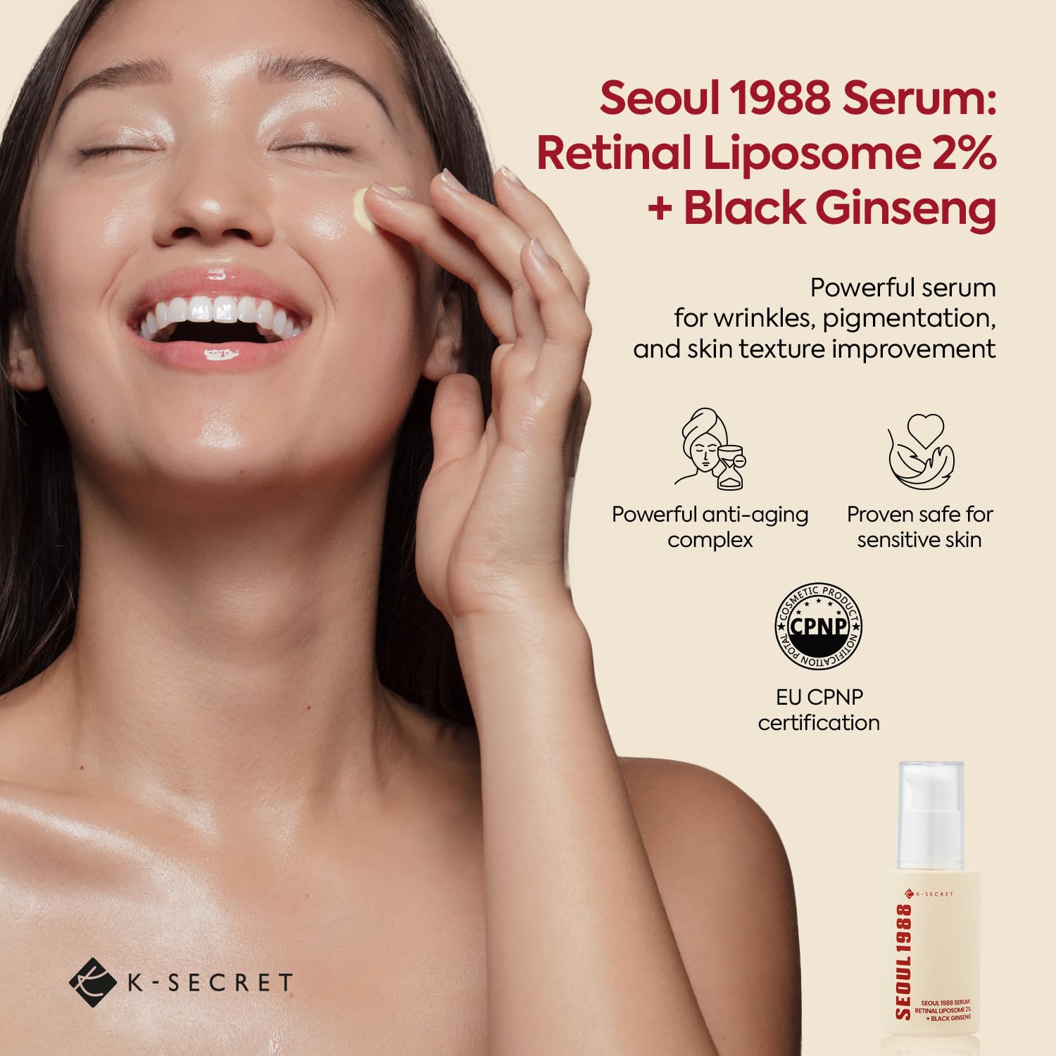 K-Secret SEOUL 1988 Serum : Retinal Liposome 2% + Black Ginseng - 30 ml