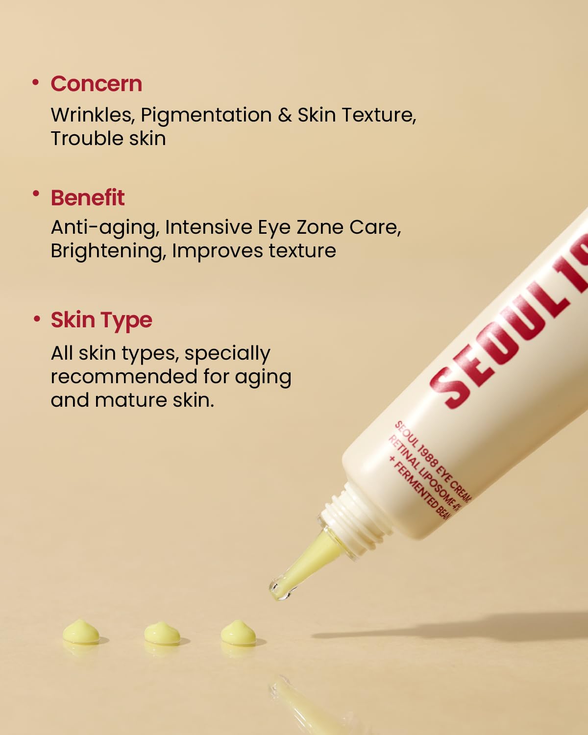 K-Secret SEOUL 1988 Eye Cream : Retinal Liposome 4% + Fermented Bean - 30ml