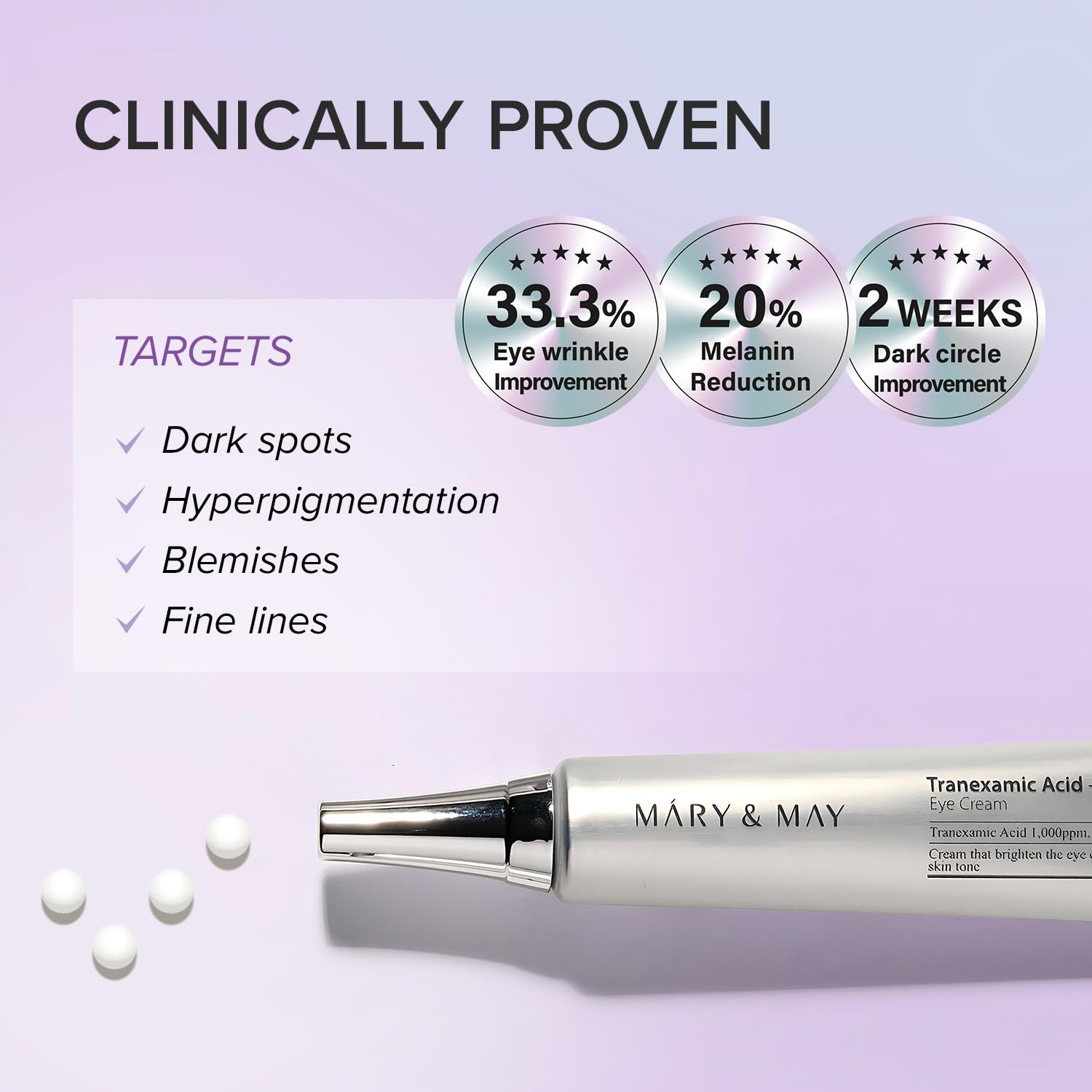 MARY&MAY Tranexamic Acid+Glutathion Eye Cream - 30ml