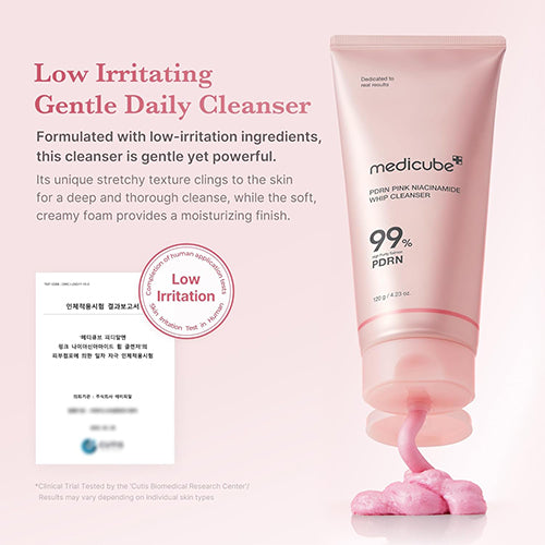 Medicube PDRN Pink Niacinamide Whip Cleanser - 120g