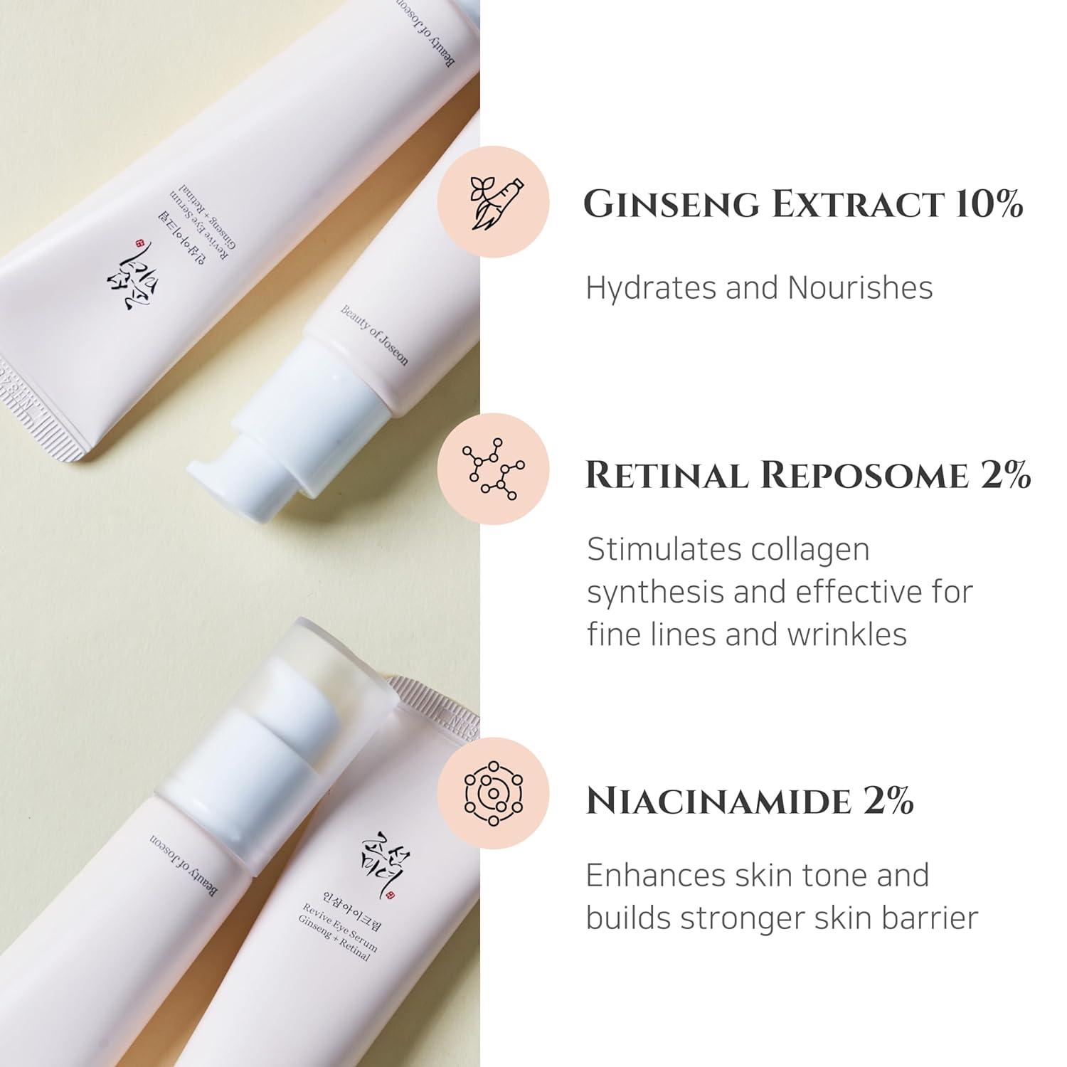 (Sans emballage ou emballage endommagé) Beauty of Joseon Revive Eye Serum Ginseng + Retinal - 30 ml