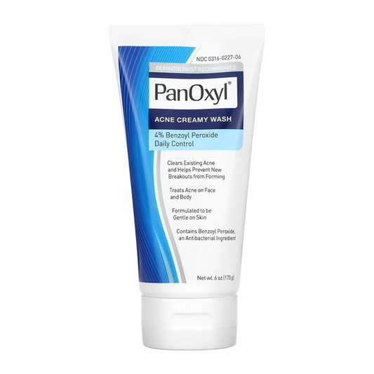 PanOxyl Nettoyant crémeux contre l'acné Contrôle quotidien - Peroxyde de benzoyle à 4 % - 170g