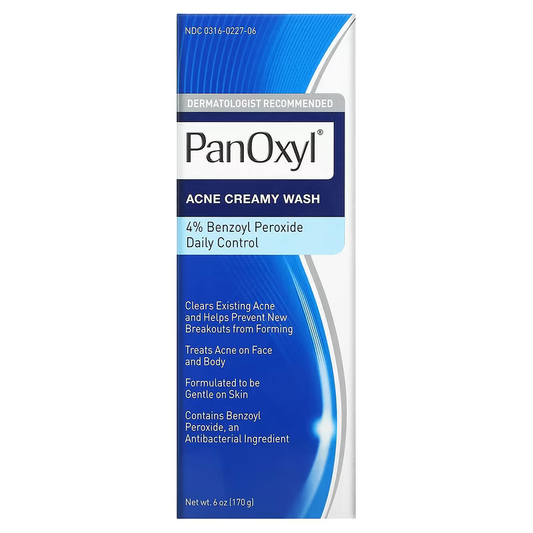 PanOxyl Nettoyant crémeux contre l'acné Contrôle quotidien - Peroxyde de benzoyle à 4 % - 170g