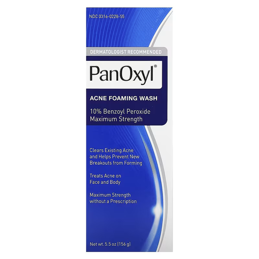 PanOxyl Nettoyant moussant contre l'acné, Peroxyde de benzoyle 10 % - 156g