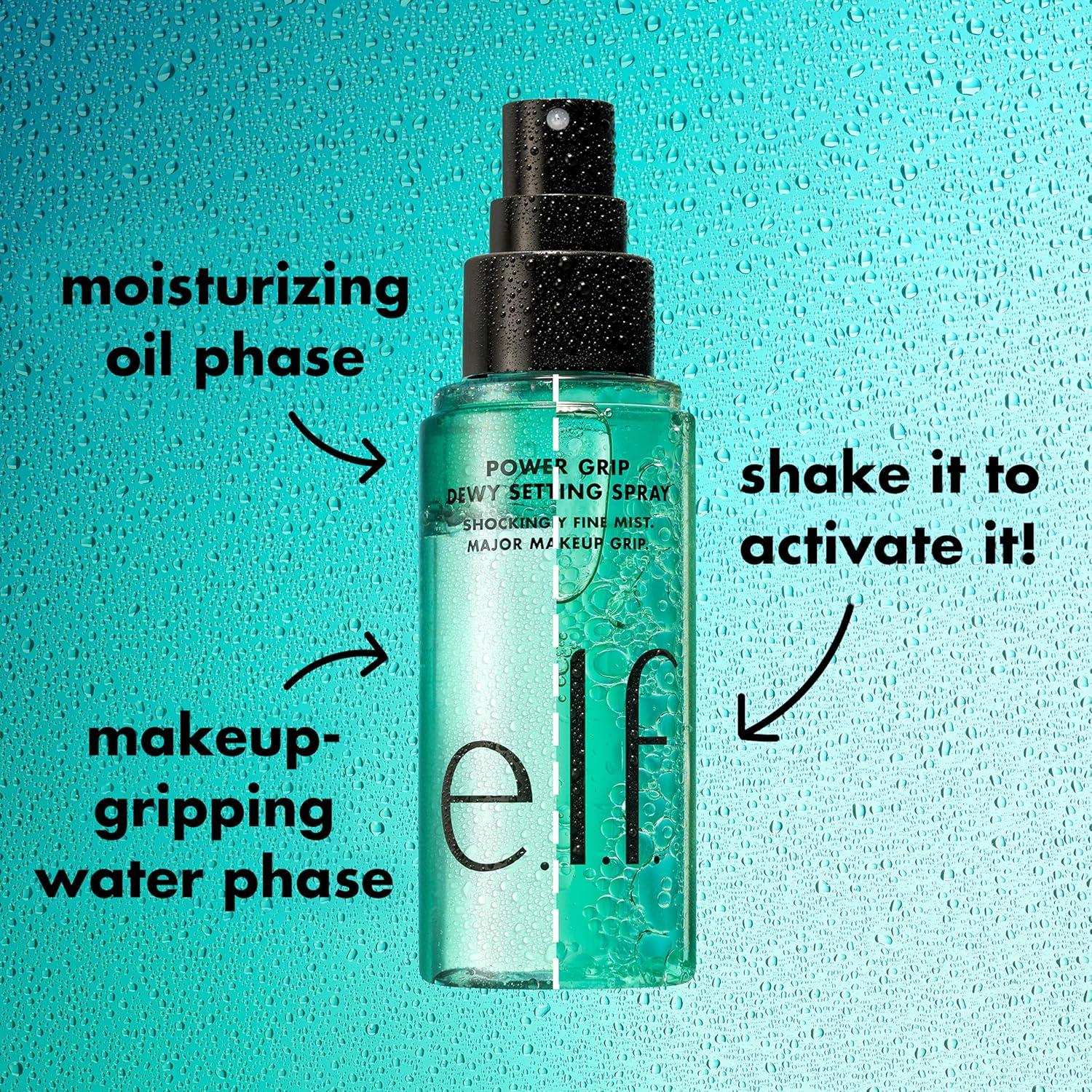 Elf Cosmetic Power Grip Dewy Setting Spray Ultra Fine & Long-Lasting Formula - 80ml
